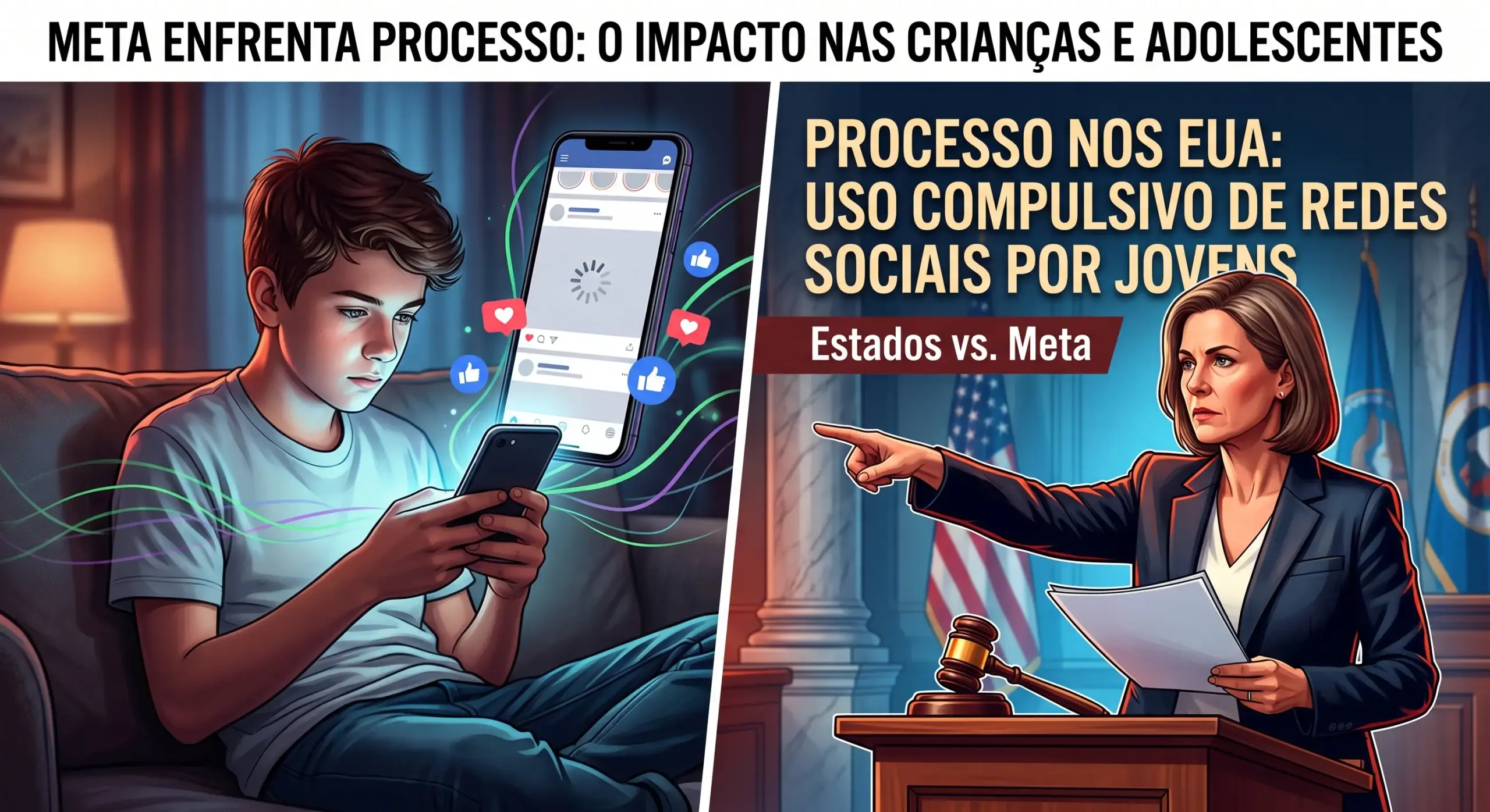 Meta é processada por viciar crianças em redes sociais! Análise do caso e minha opinião.